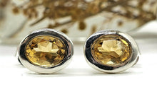Load image into Gallery viewer, 6 Carat Citrine Studs, November Birthstone, Oval Faceted, Sterling Silver, Birthstone Studs - GemzAustralia 