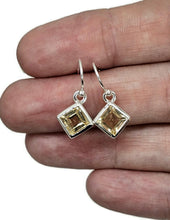 Load image into Gallery viewer, Diamond Faceted Citrine Earrings, 5.4 Carats, November Birthstone, Sterling Silver - GemzAustralia 