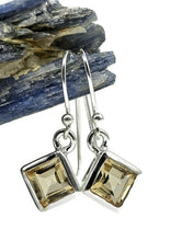 Load image into Gallery viewer, Diamond Faceted Citrine Earrings, 5.4 Carats, November Birthstone, Sterling Silver - GemzAustralia 