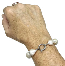 Load image into Gallery viewer, Baroque Pearl Bracelet, June Birthstone, 925 Sterling Silver, White Pink Baroque Pearl - GemzAustralia 