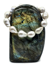 Load image into Gallery viewer, Baroque Pearl Bracelet, June Birthstone, 925 Sterling Silver, White Pink Baroque Pearl - GemzAustralia 