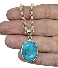 Load image into Gallery viewer, Blue Turquoise Pendant, Sterling Silver, Oval Shaped, Protection Stone, Love Rock - GemzAustralia 