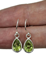 Load image into Gallery viewer, Peridot Earrings, August Birthstone, Sterling Silver, Pear Shaped, Genuine Gemstones - GemzAustralia 
