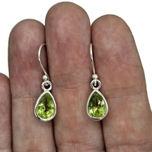 Load image into Gallery viewer, Peridot Earrings, August Birthstone, Sterling Silver, Pear Shaped, Genuine Gemstones - GemzAustralia 