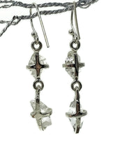 Load image into Gallery viewer, Herkimer Diamond Earrings, April Birthstone, Sterling Silver, Rough Gemstones - GemzAustralia 