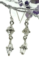 Load image into Gallery viewer, Herkimer Diamond Earrings, April Birthstone, Sterling Silver, Rough Gemstones - GemzAustralia 