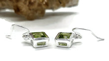 Load image into Gallery viewer, Peridot Earrings, 6 carats, Sterling Silver, Diamond Faceted, Green Gemstone - GemzAustralia 