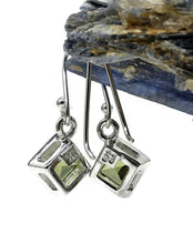 Load image into Gallery viewer, Peridot Earrings, 6 carats, Sterling Silver, Diamond Faceted, Green Gemstone - GemzAustralia 