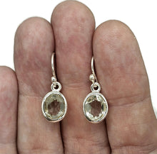 Load image into Gallery viewer, Green Amethyst Earrings, 5 carats, Sterling Silver, Prasiolite Gemstone, Oval Faceted - GemzAustralia 