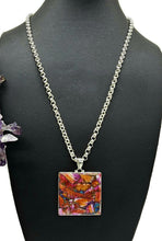 Load image into Gallery viewer, Oyster Turquoise Pink Opal Pendant, Square, Sterling Silver, Copper Turquoise, Love Stone - GemzAustralia 