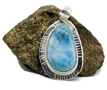 Load image into Gallery viewer, Blue and White Larimar Pendant, Water &amp; Fire Gemstone, Dolphin Stone, Stone of Atlantis - GemzAustralia 