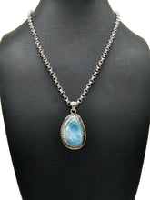 Load image into Gallery viewer, Blue and White Larimar Pendant, Water &amp; Fire Gemstone, Dolphin Stone, Stone of Atlantis - GemzAustralia 