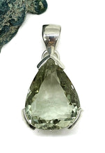 Load image into Gallery viewer, Prasiolite Pendant in a Pear Design, Green Amethyst Gemstone, 30 carats, Sterling Silver - GemzAustralia 