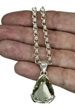 Load image into Gallery viewer, Prasiolite Pendant in a Pear Design, Green Amethyst Gemstone, 30 carats, Sterling Silver - GemzAustralia 