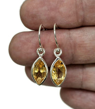Load image into Gallery viewer, Citrine Earrings, Marquise Shaped, Sterling Silver, 5.8 Carats, November Birthstone - GemzAustralia 