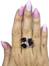 Load image into Gallery viewer, Raw Amethyst Ring, Size 7 1/4, Sterling Silver, February Birthstone, Rough Amethyst - GemzAustralia 