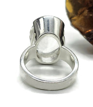 Load image into Gallery viewer, Clear Quartz Ring, Size N, Sterling Silver, 16 carats, Oval Faceted, Psychic Stone - GemzAustralia 