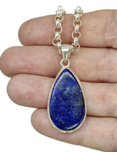 Load image into Gallery viewer, Teardrop Lapis Lazuli Pendant, Sterling Silver, Protection Stone, Truth Stone - GemzAustralia 
