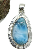 Load image into Gallery viewer, Blue and White Larimar Pendant, Water &amp; Fire Gemstone, Dolphin Stone, Stone of Atlantis - GemzAustralia 