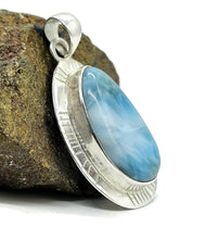 Load image into Gallery viewer, Blue and White Larimar Pendant, Water &amp; Fire Gemstone, Dolphin Stone, Stone of Atlantis - GemzAustralia 