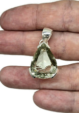 Load image into Gallery viewer, Prasiolite Pendant in a Pear Design, Green Amethyst Gemstone, 30 carats, Sterling Silver - GemzAustralia 