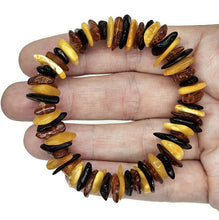 Load image into Gallery viewer, Baltic Amber Bracelet, Fossilized Tree Resin, Cognac, Butterscotch &amp; Black Amber - GemzAustralia 