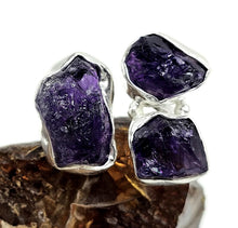 Load image into Gallery viewer, Raw Amethyst Ring, Size 7 1/4, Sterling Silver, February Birthstone, Rough Amethyst - GemzAustralia 