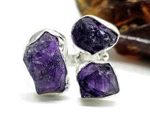 Load image into Gallery viewer, Raw Amethyst Ring, Size 7 1/4, Sterling Silver, February Birthstone, Rough Amethyst - GemzAustralia 
