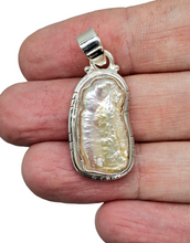 Load image into Gallery viewer, Biwa Pearl Pendant, Sterling Silver, June Birthstone, Highly Lustrous, Freshwater Pearl, Irregular Pearl, Long Rectangle Shape, Japanese - GemzAustralia 