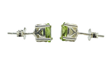 Load image into Gallery viewer, Peridot Stud Earrings, Sterling Silver, Oval Shaped, Prong Set, August Birthstone, Protection Gemstone - GemzAustralia 
