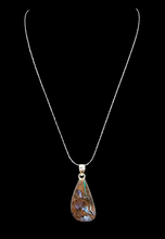 Load image into Gallery viewer, Australian Boulder Opal Pendant, Solid Opal, Australian Opal, Sterling Silver, October Birthstone, Precious Stone - GemzAustralia 