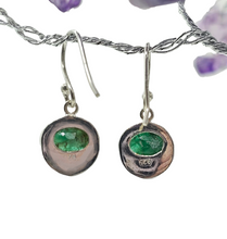 Load image into Gallery viewer, Emerald Earrings, May Birthstone, Stone of Inspiration, Strengthens Memory, Infinite Patience, Deep Green Gemstone, Genuine Gemstones - GemzAustralia 