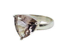 Load image into Gallery viewer, Trillion Ametrine Ring, Size 9, Sterling Silver, Combination of Amethyst &amp; Citrine, Trystine Crystal, Bolivianite, Stone of Balance - GemzAustralia 