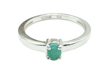 Load image into Gallery viewer, Oval Faceted Emerald Ring, size 9 1/4, Sterling Silver, May Birthstone, Natural Gemstone, Inspiration Stone, Action Stone - GemzAustralia 