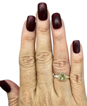 Load image into Gallery viewer, Trillion Faceted Lemon Quartz Ring, 925 Sterling Silver, Size 6, Solitaire Ring, Mental Clarity, Confidence Stone - GemzAustralia 