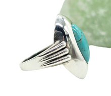 Load image into Gallery viewer, Blue Turquoise Ring, Size 8.25, Sterling Silver, Oval Shaped, Protection Stone, Love Rock, December Birthstone - GemzAustralia 