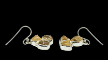 Load image into Gallery viewer, Raw Citrine Earrings, November Birthstone, Sterling Silver, Rough Gemstones, 3 Stone dangle, Stone of Abundance, Money Stone - GemzAustralia 
