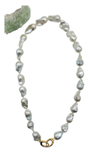 Load image into Gallery viewer, Baroque Flameball Pearl Necklace, 23 Inches, Freshwater Pearls, Gold Clasp, June Birthstone, Fireball Pearls, Bridal Jewellery - GemzAustralia 