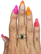 Load image into Gallery viewer, Ornate Tiger's Eye Ring, Size 8, Sterling Silver, Rectangle Shaped, Kundalini Awakening, Courage Gemstone, Protection Amulet, Leo Zodiac