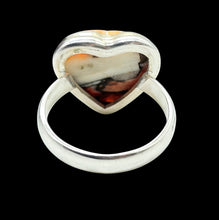Load image into Gallery viewer, Heart Shaped Oyster Turquoise Ring, Size 8 1/2, Camouflage Stone, Sterling Silver, Love Stone, Heart Chakra, Hope and Courage Stone
