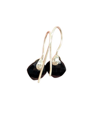 Load image into Gallery viewer, Black Onyx Earrings, Diamond Checkerboard faceted, Sterling Silver, Protection Stone, lucky Gemstone - GemzAustralia 