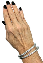 Load image into Gallery viewer, Golf Bangle, 64 to 65mm, Sterling Silver 6mm thickness, Chunky Silver Bangle, Stacker Bangle, Handmade - GemzAustralia 
