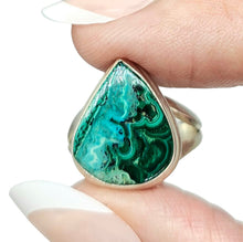 Load image into Gallery viewer, Chrysocolla Malachite Ring, Size 6.75, Sterling Silver, Serenity Stone, Tranquility Stone, Calming Gemstone, New Beginnings
