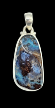 Load image into Gallery viewer, Queensland Boulder Opal Pendant, Solid Opal, Australian Opal, Sterling Silver, October Birthstone, Precious Stone - GemzAustralia 