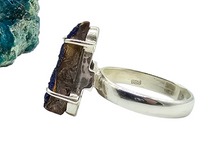 Load image into Gallery viewer, Raw Azurite Ring, size N, Sterling Silver, Triangle Shape, Rough Gemstone, Enhances Creativity - GemzAustralia 