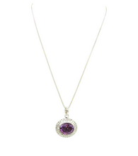 Load image into Gallery viewer, Amethyst Pendant, 6th Wedding Anniversary, Sterling Silver, February Birthstone, Purple Gemstone, Powerful Stone - GemzAustralia 