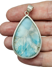 Load image into Gallery viewer, Massive Pear Shaped Larimar Pendant, Dolphin Stone, Stone of Atlantis, Sterling Silver, Spiritual Gemstone - GemzAustralia 
