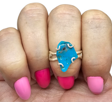 Load image into Gallery viewer, Kingman Turquoise Ring, Size 7.25, Sterling Silver, December Birthstone, Blue Turquoise, Protection Stone - GemzAustralia 