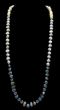 Load image into Gallery viewer, Freshwater Nugget Pearl Necklace, 30 inches, Tri Colour Pearl Strand, White, Grey and Black Baroque Pearls, High Lustre - GemzAustralia 