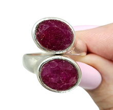 Load image into Gallery viewer, 11 carat Ruby Ring, Size 8.5, 40th Anniversary Stone, Sterling Silver, July Birthstone, Oval Faceted, Energy Stone - GemzAustralia 